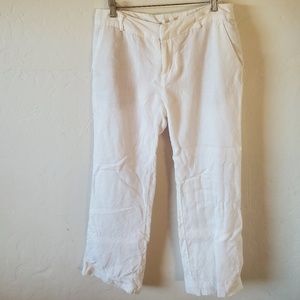 SHORTENED Cynthia Rowley White Linnen Pants